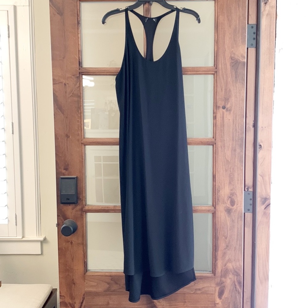 Women’s Black Sleeveless Racer Back Midi/Maxi Dress with Slits (M) - Picture 1 of 4